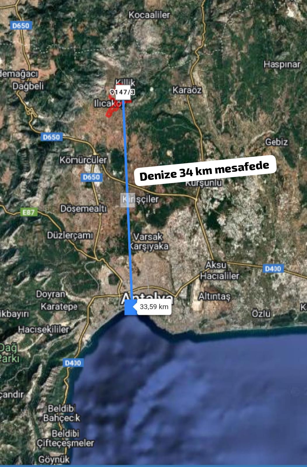 Antalya / Döşemealtı / Camili Mahallesinde 346 m² SATILIK TARLA  - ANTALYA DÖŞEMEALTI fotoğraf 3