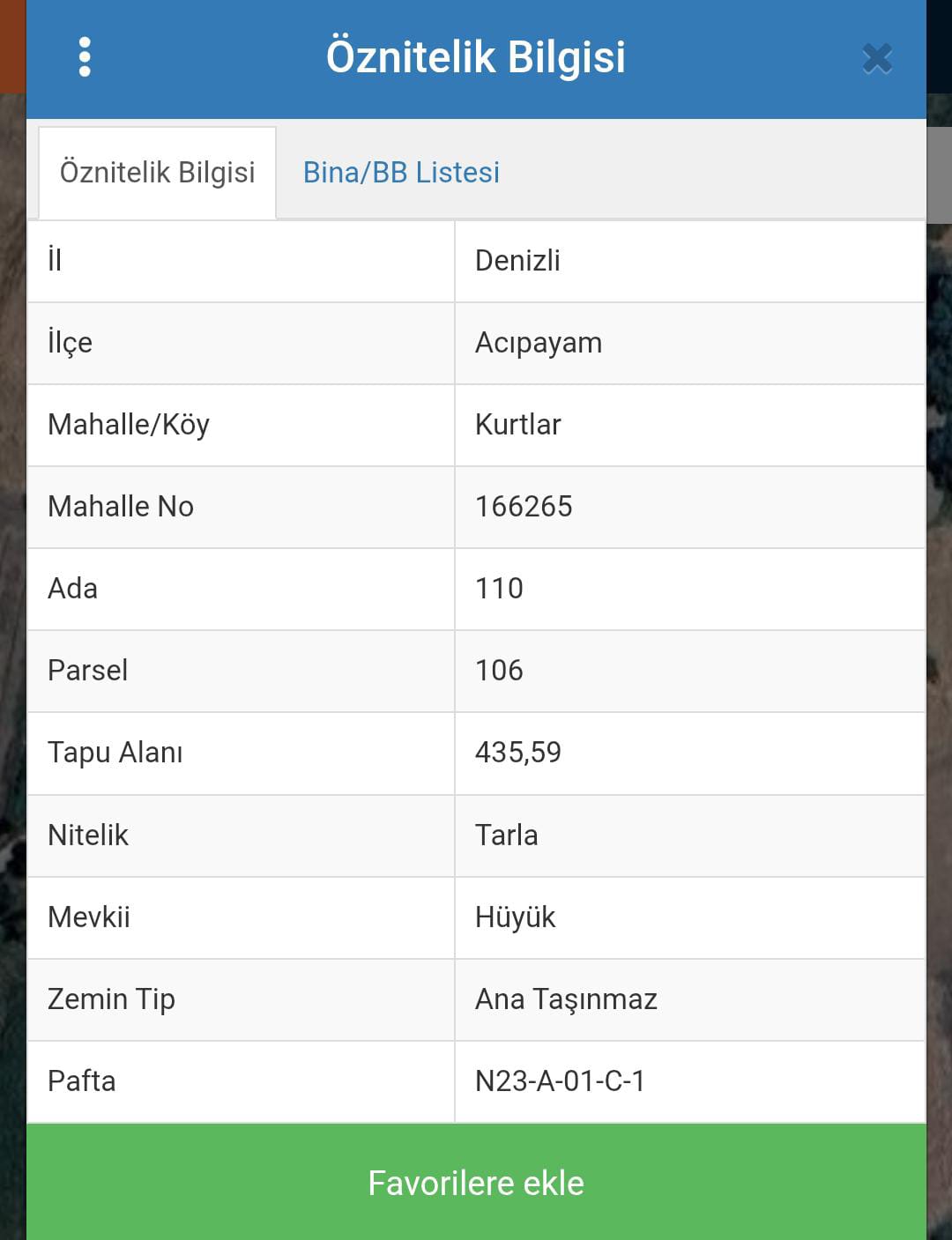 DENİZLİ ACIPAYAM KURTLAR MAHALLESİNDE 435M² SATILIK TARLA 