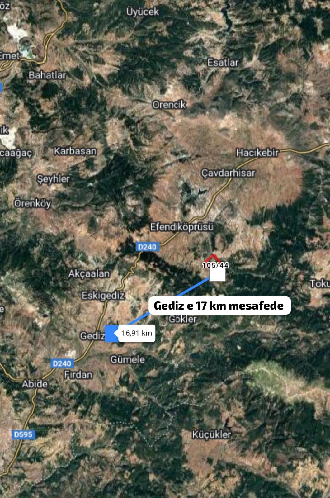  KÜTAHYA GEDİZ SAMRALAR KÖYÜ 937,09 M² TARLAMIZ SATILIKTIR. - KÜTAHYA GEDİZ fotoğraf 4