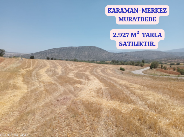    KARAMAN MERKEZ MURATDEDE  KÖYÜNDE 2.927  M²  TARLA  SATILIKTIR - KARAMAN MERKEZ fotoğraf 3