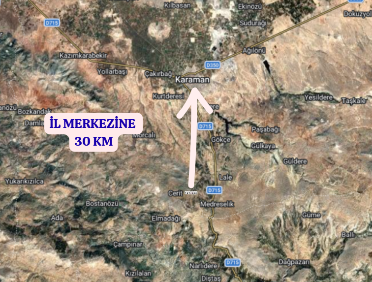 KARAMAN MERKEZ CERİT  KÖYÜNDE 11.798  M² TARLA  SATILIKTIR - KARAMAN MERKEZ fotoğraf 6