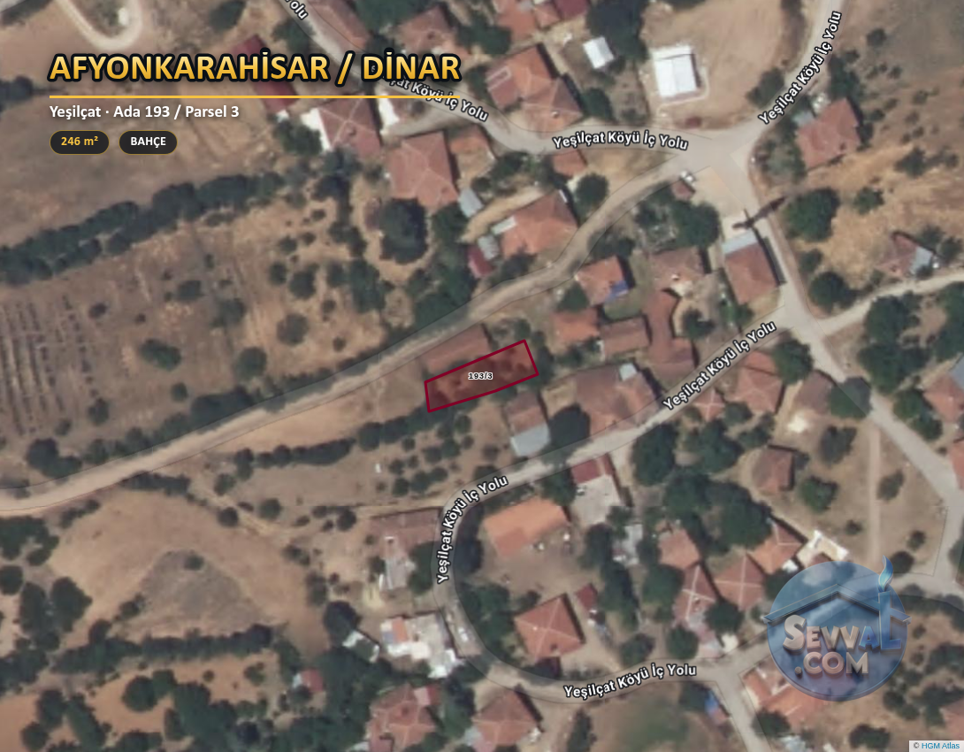 AFYONKARAHİSAR DİNAR YEŞİLÇAT 246 m² SATILIK ARSA - AFYONKARAHİSAR DİNAR fotoğraf 2