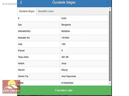 İZMİR BERGAMA BALABAN MH. 461MT² - İZMİR BERGAMA fotoğraf 3