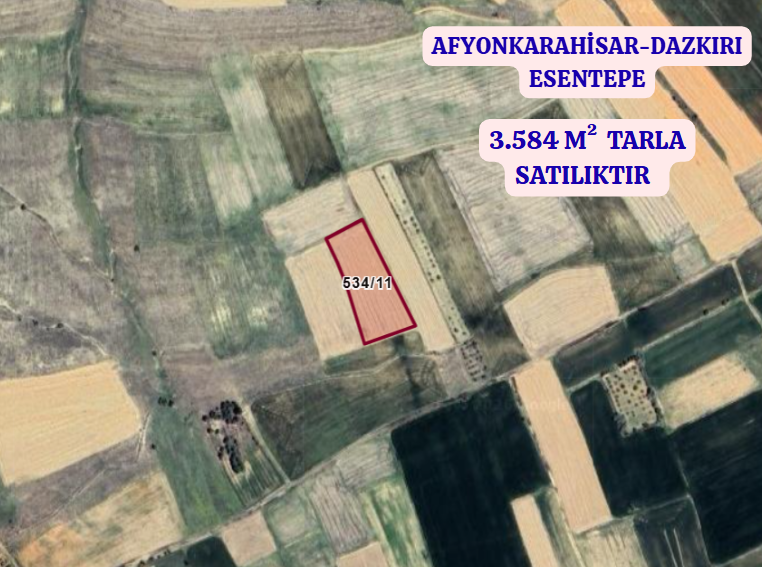 AFYONKARAHİSAR DAZKIRI ESENTEPE  KÖYÜNDE 3.584  M² TARLA  SATILIKTIR - AFYONKARAHİSAR DAZKIRI fotoğraf 2