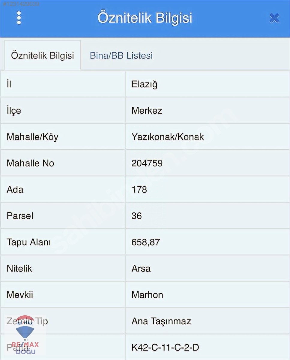 REMAX DOĞU'DAN YAZIKONAK'TA KONUT İMARLI ARSA - ELAZIĞ MERKEZ fotoğraf 2