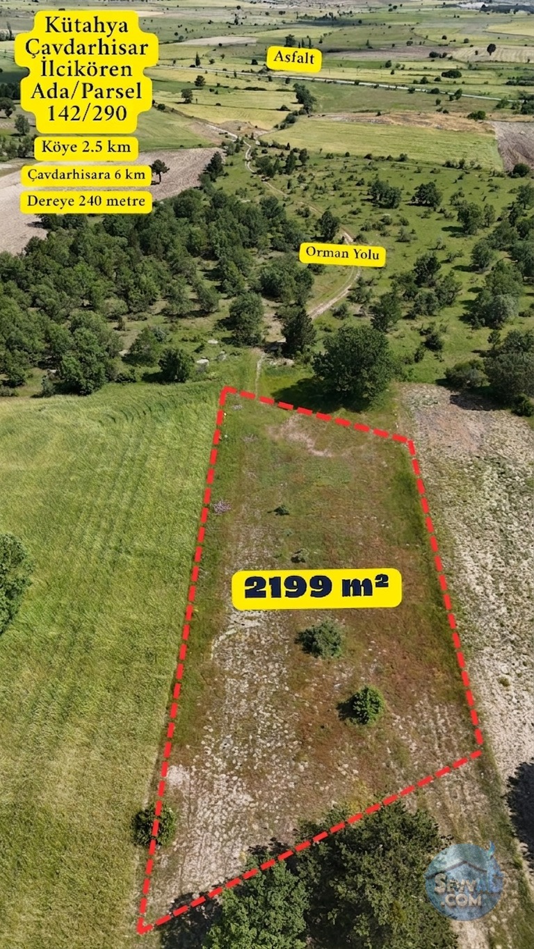 KÜTAHYA ÇAVDARHİSAR İLİCİKÖREN  KÖYÜNDE  2.199 M² TARLA  SATILIKTIR - KÜTAHYA ÇAVDARHİSAR fotoğraf 2