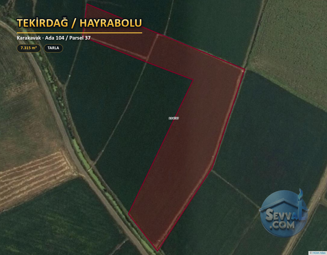 TEKİRDAĞ HAYRABOLU KARAKAVAK 7.315 m² SATILIK ARSA - TEKİRDAĞ HAYRABOLU fotoğraf 2