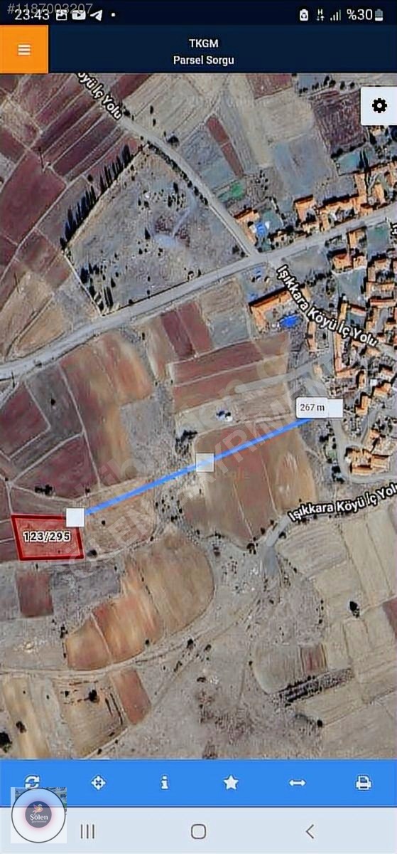 KÜTAHYA MERKEZ IŞIKKARA' DA KÖYE 250 MT. MESAFEDE 2.258 M2 TARLA - KÜTAHYA MERKEZ fotoğraf 2