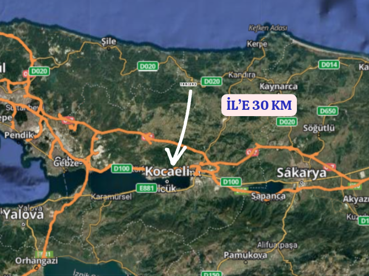 KOCAELİ KANDIRA  AKÇAOVA  KÖYÜNDE 421 M²  TARLA  SATILIKTIR - KOCAELİ KANDIRA fotoğraf 6