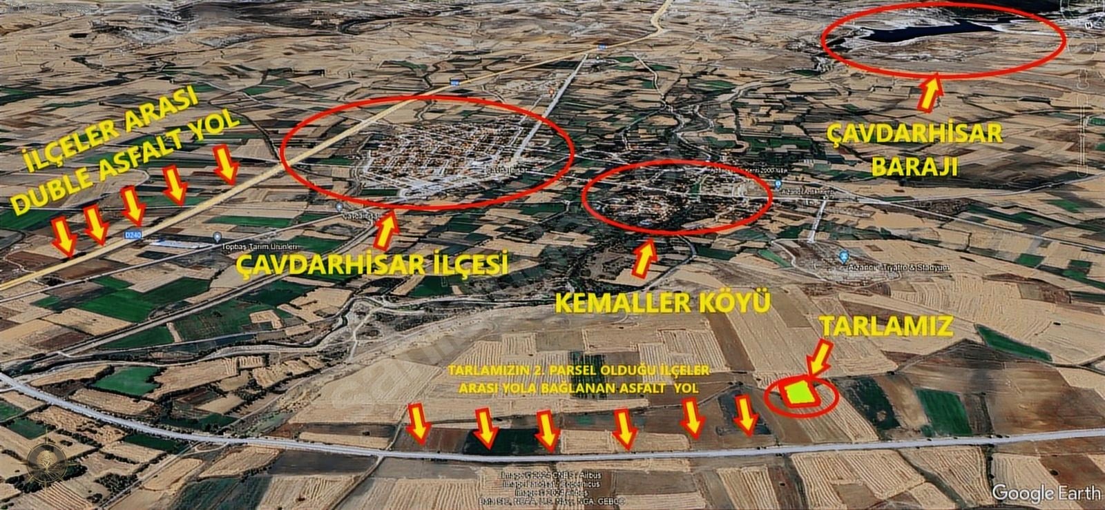 İLÇE VE KÖYÜN DİBİNDE SULAMA KANALI OLAN HARİKA YATIRIMLIK TARLA - KÜTAHYA ÇAVDARHİSAR fotoğraf 6
