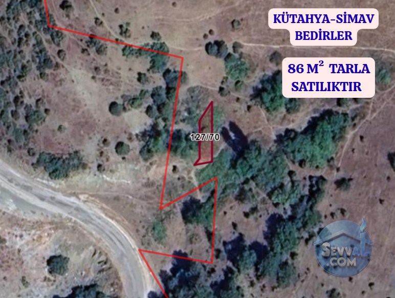 KÜTAHYA SİMAV BEDİRLER  KÖYÜNDE 86 M²  TARLA  SATILIKTIR - KÜTAHYA SİMAV fotoğraf 2