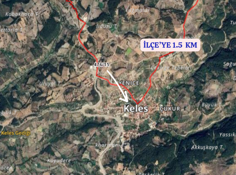 BURSA KELES YENİCE KÖYÜNDE 235  M² ARSA  SATILIKTIR - BURSA KELES fotoğraf 9