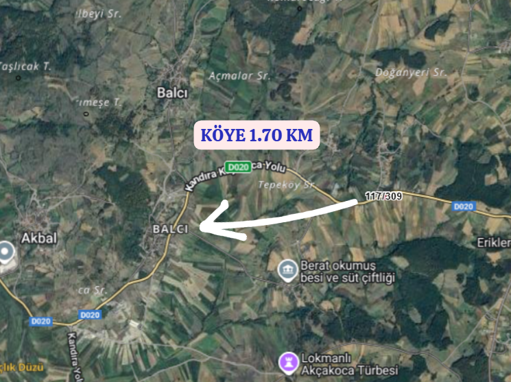 KOCAELİ KANDIRA  BALCI   KÖYÜNDE 172  M²  TARLA  SATILIKTIR - KOCAELİ KANDIRA fotoğraf 5