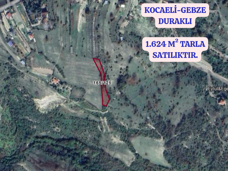 KOCAELİ GEBZE DURAKLI   MAHALLESİNDE 1.624 M²  TARLA  SATILIKTIR - KOCAELİ GEBZE fotoğraf 2