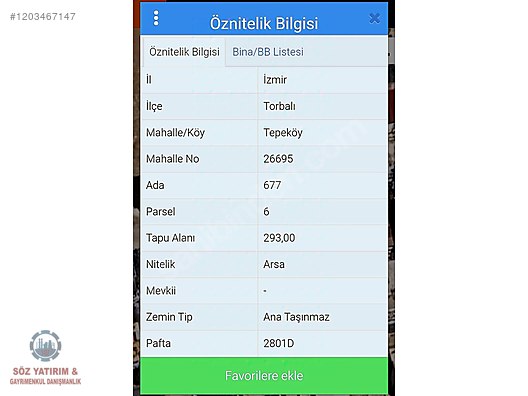 SÖZ GAYRİMENKULDEN;ATATÜRK MAHALLESİNDE 3 KAT İMARLI ARSA, - İZMİR TORBALI fotoğraf 2