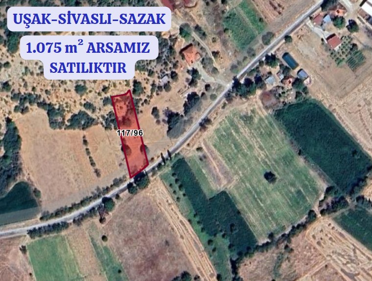 UŞAK SİVASLI SAZAK KÖYÜNDE 1.075 M² ARSA SATILIKTIR - UŞAK SİVASLI fotoğraf 2