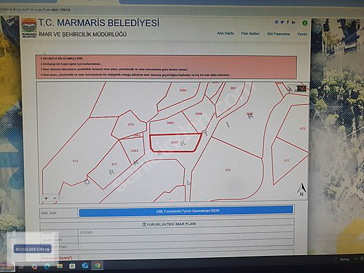 MARMARİS ARMUTALAN SİNAM 'DA MÜSTAKİL TAPU 750M2 ARSA