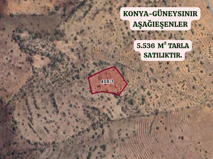 KONYA HADİM AŞAĞIEŞENLER  KÖYÜNDE 5.536  M²  TARLA  SATILIKTIR - KONYA HADİM fotoğraf 2