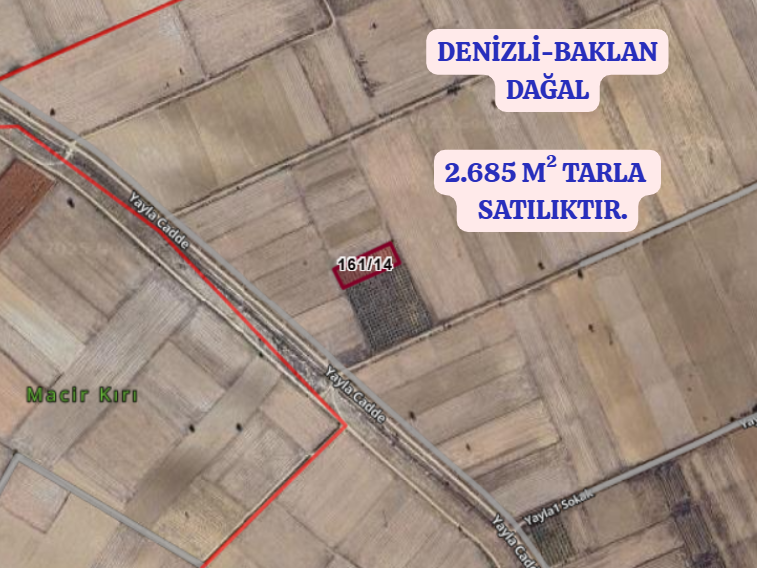 DENİZLİ BAKLAN DAĞAL  KÖYÜNDE 2.685  M² TARLA  SATILIKTIR - DENİZLİ BAKLAN fotoğraf 2