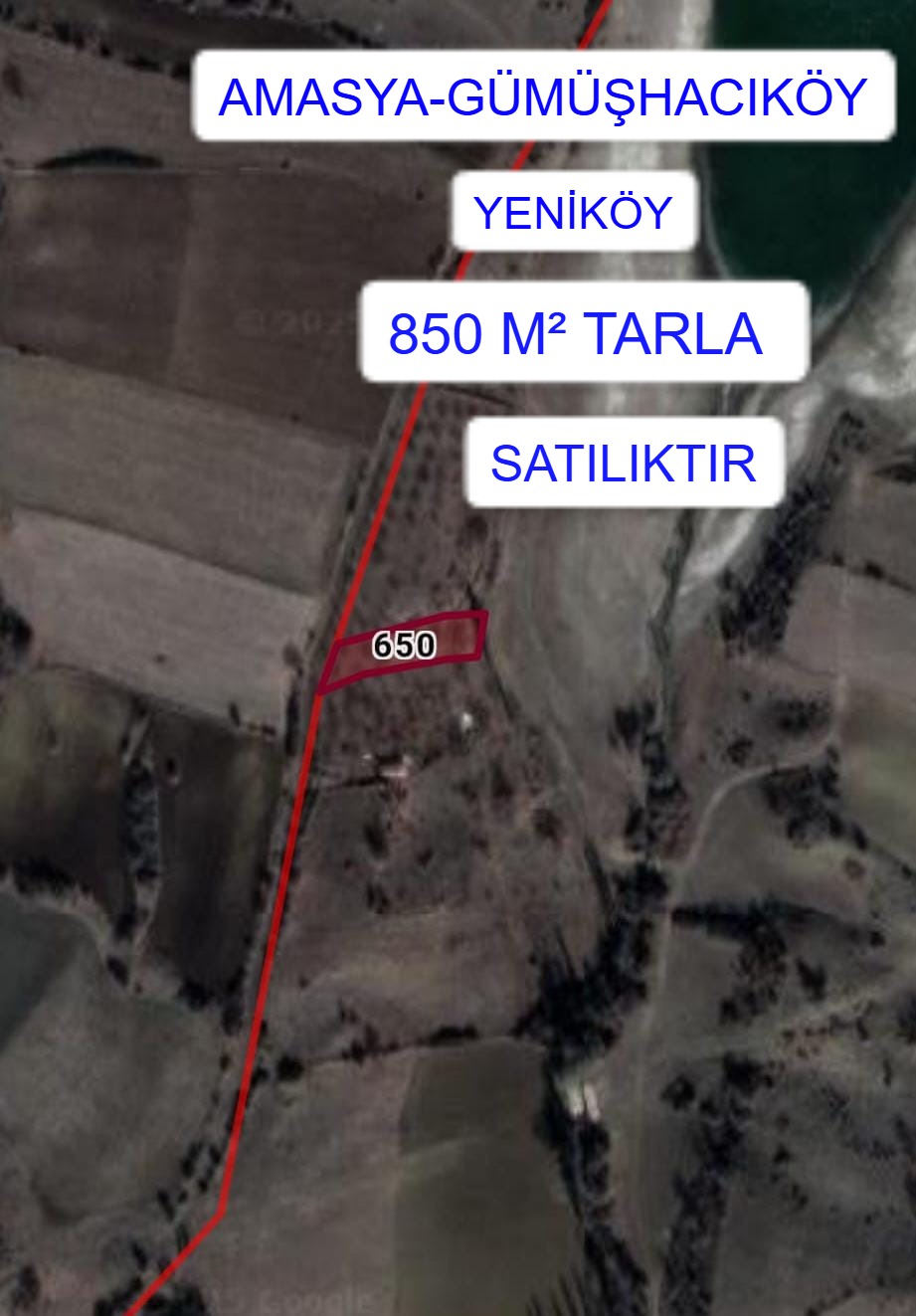 AMASYA GÜMÜŞHACIKÖY YENİKÖY KÖYÜ 850M² TARLA SATILIKTIR - AMASYA GÜMÜŞHACIKÖY fotoğraf 5