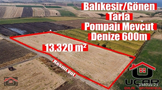Uçar Emlak'tan Balıkesir/Gönen'de Denize Yakın Pompajlı 13.320 m² Tarla - BALIKESİR GÖNEN fotoğraf 12