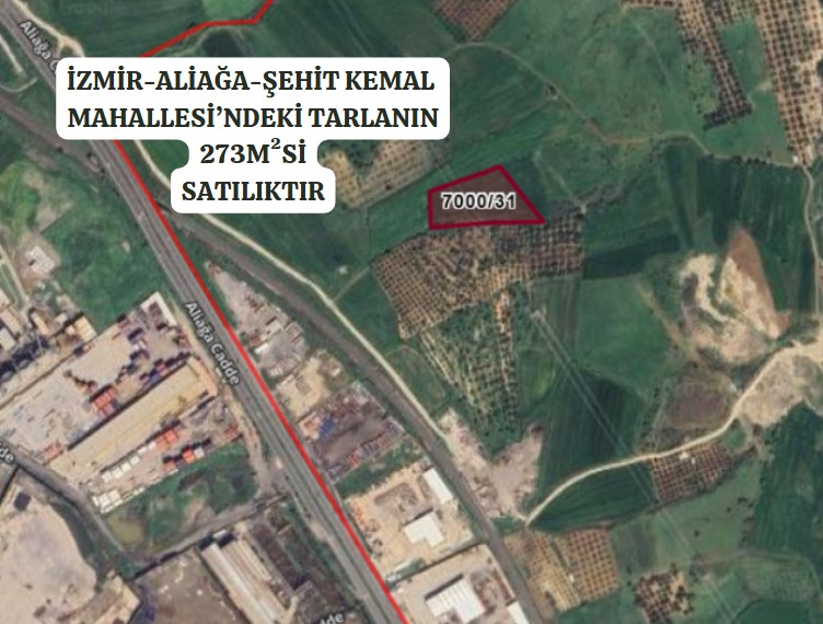 İZMİR-ALİAĞA-ŞEHİT KEMAL  MAHALLESİ’NDEKİ TARLANIN 273M²Sİ SATILIKTIR - İZMİR ALİAĞA fotoğraf 2