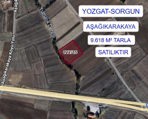 YOZGAT SORGUN AŞAĞIKARAKAYA  KÖYÜNDE 9.618 M² TARLAMIZ SATILIKTIR - YOZGAT SORGUN fotoğraf 2