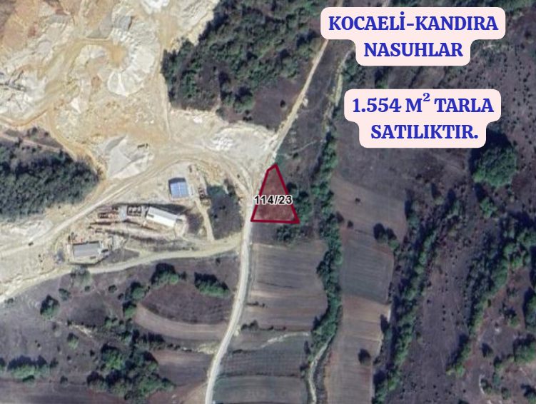KOCAELİ KANDIRA NASUHLAR  KÖYÜNDE 1.554 M²  TARLA  SATILIKTIR - KOCAELİ KANDIRA fotoğraf 2