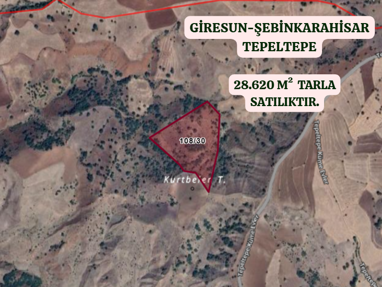 GİRESUN ŞEBİNKARAHİSAR TEPELTEPE  KÖYÜNDE 28.620  M²  TARLA  SATILIKTIR - GİRESUN ŞEBİNKARAHİSAR fotoğraf 2