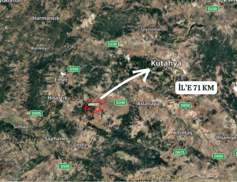 KÜTAHYA ÇAVDARHİSAR KIZIK 2.161 M²  TARLA SATILIKTIR - KÜTAHYA ÇAVDARHİSAR fotoğraf 6