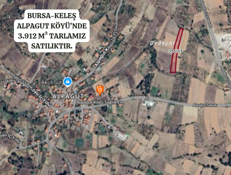 BURSA KELEŞ ALPAGUT KÖYÜ’NDE 3.912 M²  TARLA SATILIKTIR - BURSA KELES fotoğraf 2