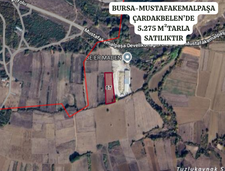 BURSA MUSTAFAKEMALPAŞA ÇARDAKBELEN KÖYÜ'NDE 5.275 M²  TARLA SATILIKTIR - BURSA MUSTAFAKEMALPAŞA fotoğraf 2