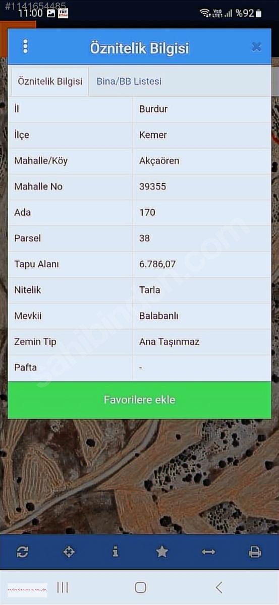 BURDUR KEMER AKÇAÖRENDE YATIRIMLIK TARLA - BURDUR KEMER fotoğraf 8