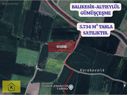 BALIKESİR ALTIEYLÜL GÜMÜŞÇEŞME MAH.DE 5.734 M² TARLA SATILIKTIR