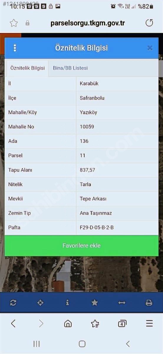 Cadde Emlaktan Yazıköy de Satılık 837m² Tarla - KARABÜK SAFRANBOLU fotoğraf 2