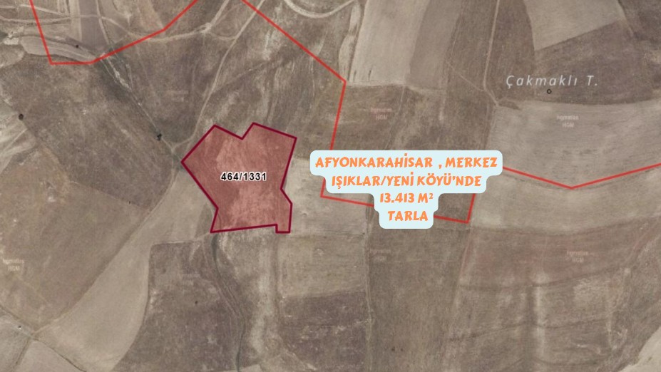 AFYONKARAHİSAR MERKEZ IŞIKLAR-YENİ KÖYÜ   13.413 M² TARLA SATILIKTIR - AFYONKARAHİSAR MERKEZ fotoğraf 2