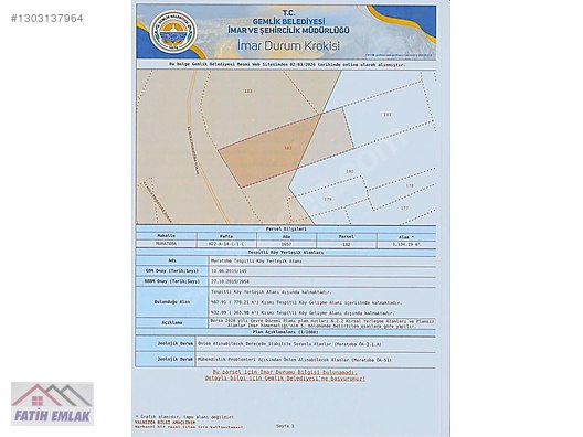 GEMLİK MURATOBA KÖYÜ 1134m² İMARLI SATILIK BAHÇE - BURSA GEMLİK fotoğraf 17