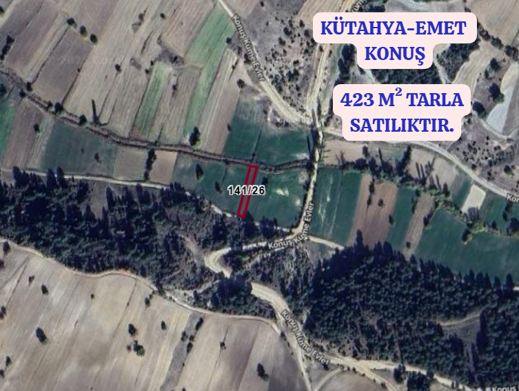 KÜTAHYA EMET KONUŞ   KÖYÜNDE 423  M² TARLA  SATILIKTIR - KÜTAHYA EMET fotoğraf 2