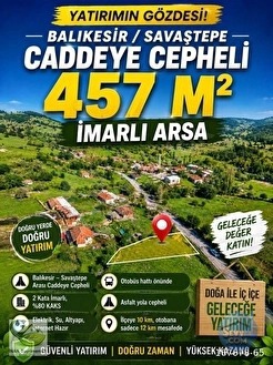🚨 SAVAŞTEPE'DE 457 M² CADDEYE CEPHELİ İMARLI ARSA 🚨 - BALIKESİR SAVAŞTEPE fotoğraf 9