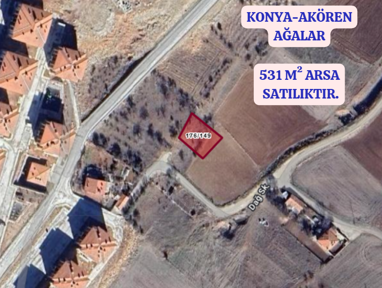 KONYA AKÖREN AĞALAR  KÖYÜNDE 531  M²  ARSA  SATILIKTIR - KONYA AKÖREN fotoğraf 2