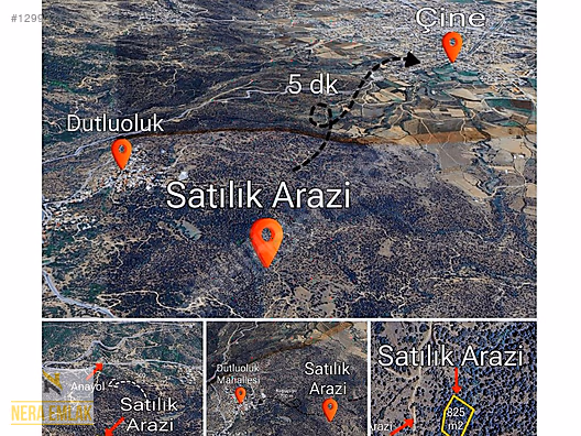 ÇİNE'YE İLÇE'YE 5dk.KADASTRO YOLLU TEK TAPU 825m2 ZEYTİNLİK - AYDIN ÇİNE fotoğraf 2