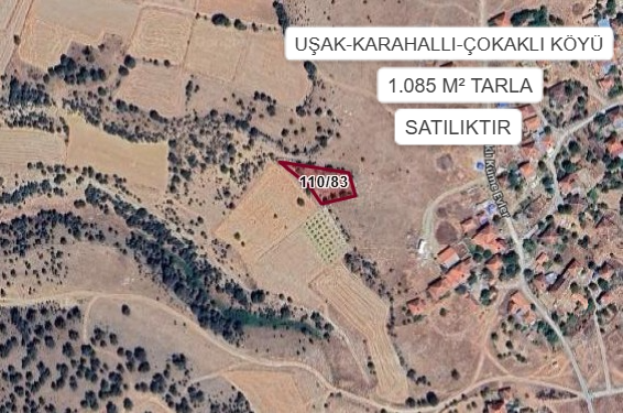 UŞAK KARAHALLI ÇOKAKLI KÖYÜ’NDE 1085 M² TARLA SATILIKTIR - UŞAK KARAHALLI fotoğraf 2