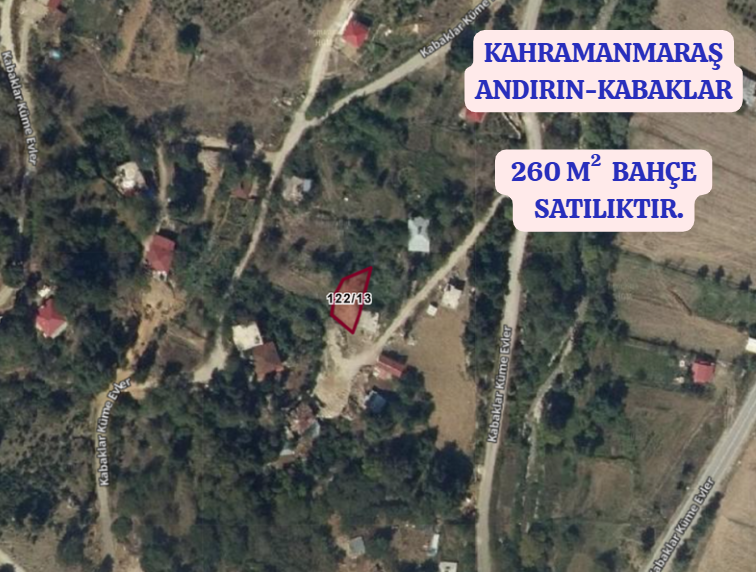 KAHRAMANMARAŞ ANDIRIN KABAKLAR KÖYÜNDE 260 M²  BAHÇE SATILIKTIR - KAHRAMANMARAŞ ANDIRIN fotoğraf 2
