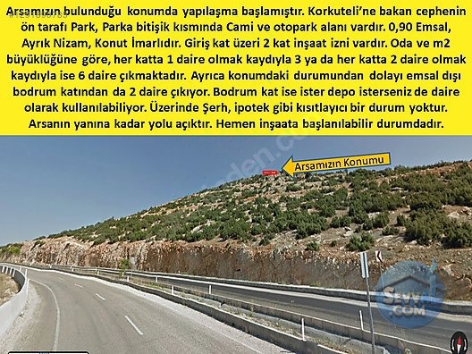 Korkuteli'nin en gözde parseli satışta... Otogar Karşısı Tepenin Üstü.... - ANTALYA KORKUTELİ fotoğraf 18