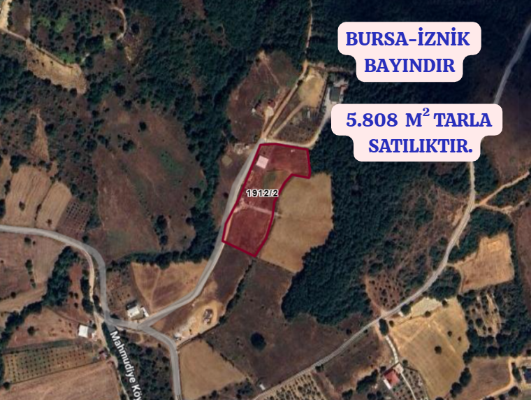 BURSA İZNİK BAYINDIR KÖYÜNDE 5.808 M² TARLA SATILIKTIR - BURSA İZNİK fotoğraf 2