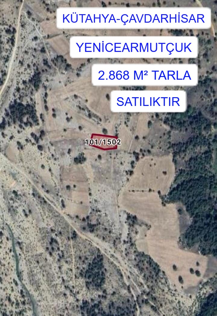 KÜTAHYA ÇAVDARHİSAR Y.ARMUTÇUK TA  2.868 M² TARLA SATILIK - KÜTAHYA ÇAVDARHİSAR fotoğraf 3