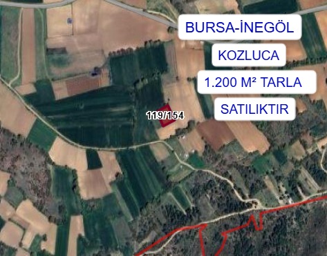 BURSA İNEGÖL KOZLUCA MAHALLESİNDE 1.200 M² TARLA  SATILIKTIR - BURSA İNEGÖL fotoğraf 3