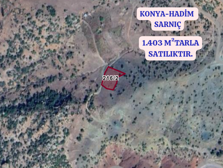KONYA HADİM SARNIÇ KÖYÜNDE 1.403  M² TARLA  SATILIKTIR - KONYA HADİM fotoğraf 2