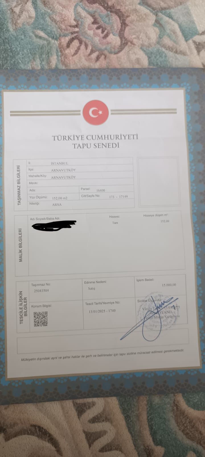 İSTANBUL ARNAVUTKÖY MERKEZDE 152 M² ARSAMIZ SATILIKTIR. - İSTANBUL ARNAVUTKÖY fotoğraf 2