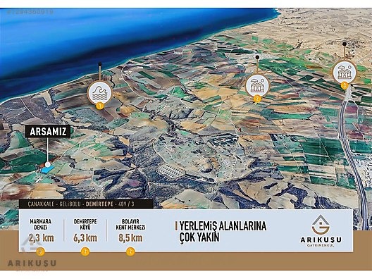 GELİBOLU, DEMİRTEPE'DE 14.850M2 DENİZ MANZARALI ARAZİ - ÇANAKKALE GELİBOLU fotoğraf 9